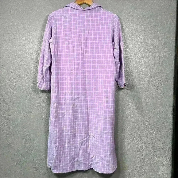CABERNET SLEEPWEAR Purple ¾ Sleeve Long Super Cozy Flannel Nightgown Women L - Picture 10 of 10